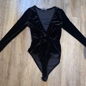 BooHoo velvet bodysuit